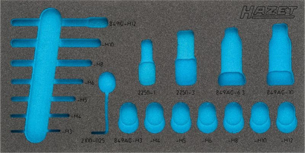 Hazet 2-componenten zachtschuiminleg, voor 849, afmetingen/lengte: 342 mm x 172 mm Organisatiesysteem maat: 1/3 (342 x 172 mm), 163-336L