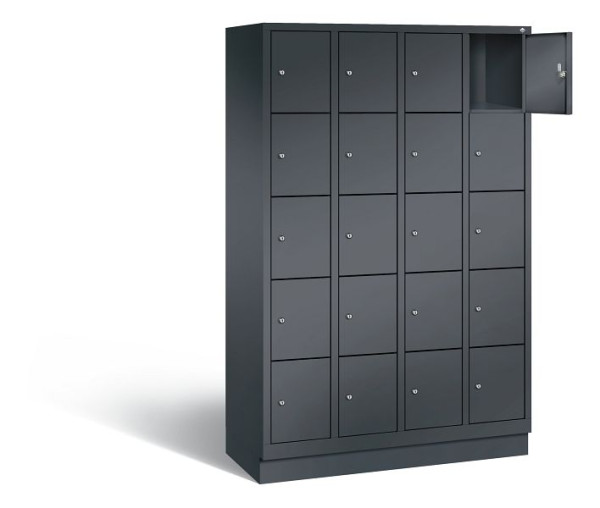 C+P lockerkast Evolo, H1800xB1190xD500mm, kleur: zwart-grijs, 48020-405 S10189