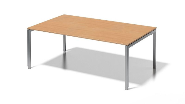 Bisley Cito directiewerkplek/vergadertafel, 650-850 mm in hoogte verstelbaar U-frame, H 19 x B 2000 x D 1200 mm, beuken/zilver, DUH2012BC355