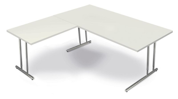 Kerkmann hoekwerkstation van bureau B 2000 x D 1000 x H 680-820 mm, Artline, kleur: wit, 11768210