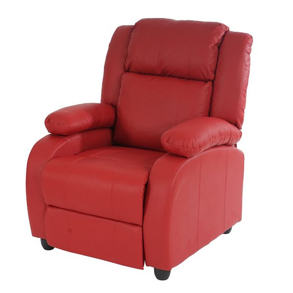 Mendler TV fauteuil fauteuil relaxfauteuil Lincoln, kunstleer, rood, 31579
