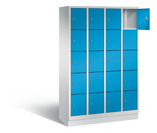C+P lockerkast Evolo, H1800xB1190xD500mm, kleur: lichtgrijs/lichtblauw, 48020-405 S10002