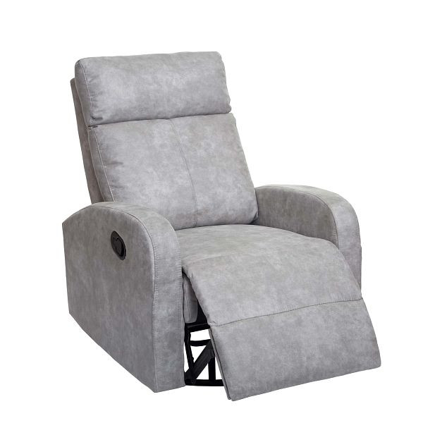 Mendler HWC-A54 Premium tv-stoel, relaxstoel, schommelstoel, schommelfunctie, draaibaar, stof/textiel lichtgrijs, 82860+82861