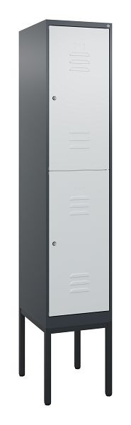 C+P dubbeldekskast Classic PLUS, frame, 2120x400x500mm, 7016/7035, cilindersloten, 0803307-12 S10028
