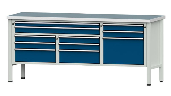 ANKE werkbanken kistwerkbank, model 283 V, 2000 x 700 x 890 mm, RAL 7035/5010, UBP 40 mm, 304.557