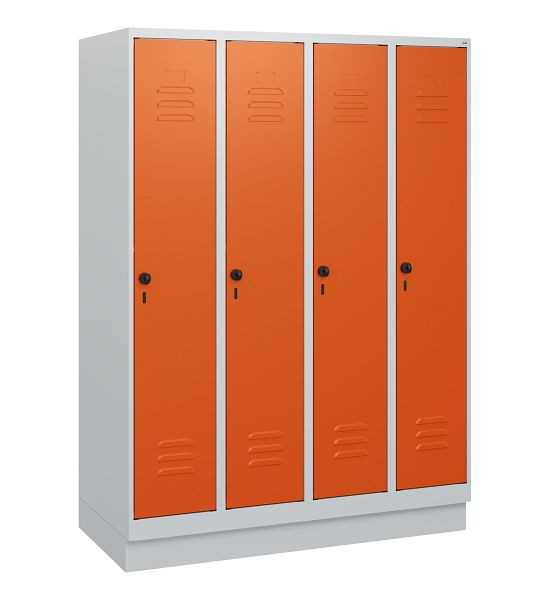 C+P Umkleidespind Classic PLUS, Sockel, 4 Abteile, 1630x1200x500mm, 7035/2004, Drehriegel, 0800205-40 S10030