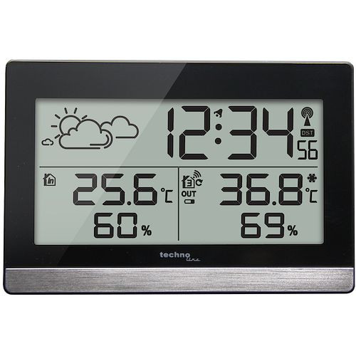 Technoline weerstation, radioklok DCF-77 met handmatige instelmogelijkheid, afmetingen: 144 x 96 x 38 mm, WS 9255