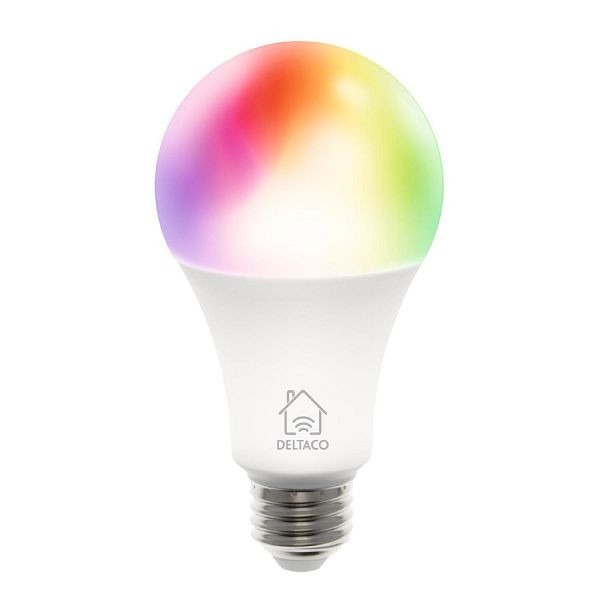 DELTACO SMART HOME Smart E27 LED-lamp, RGB 9 Watt, SH-LE27RGB