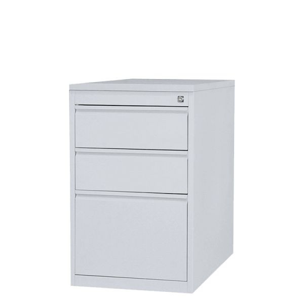 Lüllmann staande container, greeplijst voorzijde, 3 laden, 750 x 460 x 790 mm, lichtgrijs, 509400