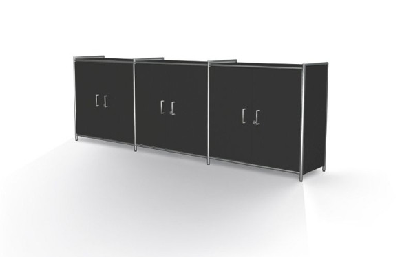 Kerkmann dressoir breed met paar voordeuren 2 OH, Artline, B 2360 x D 380 x H 780 mm, antraciet, 13791713