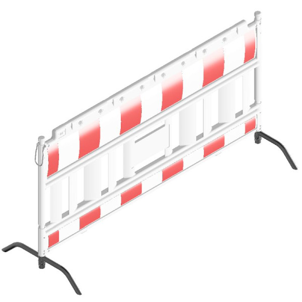 Steen HGS afzethek -Euro2-, lengte 2150 mm, rood/wit, met draaibare stalen poten, 33420kf