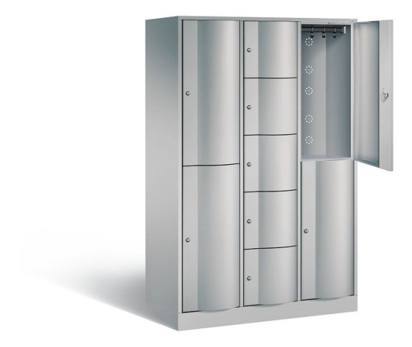 C+P combinatie lockerkast Resisto, H1950xB1148xD640mm, kleur: wit aluminium, 8070-3730 S10022