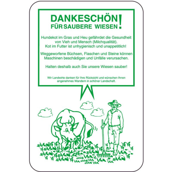 Stein HGS HGS speciaal bord, BEDANKT!, VOOR SCHONE WEIDEN!, 400 x 600 mm, 15088