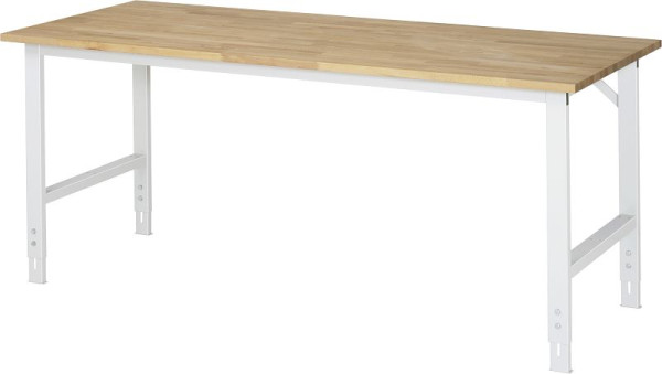 RAU Tom serie werktafel (6030) - in hoogte verstelbaar, massief beuken blad, 2000x760-1080x800 mm, 06-625B80-20.12