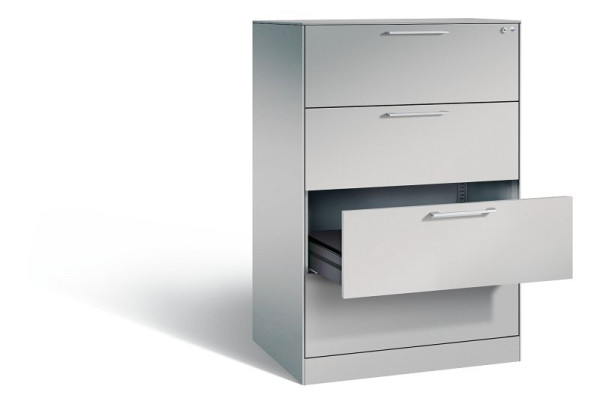 C+P archiefkast Asisto, H1310xB800xD600mm, kleur: wit aluminium, beugelgreep, 146223-422 S10013