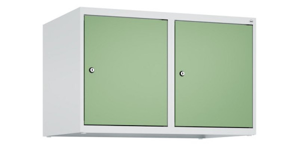 C+P Schrankaufsatz Classic PLUS, Aufsatzschrank, 7035/6011, Zylinderschlösser, 500x800x500mm, 2 Abteile, 080090-22 S10021