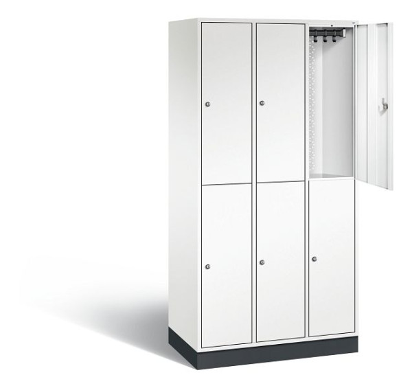 C+P locker, dubbellaags intro, H1950xW920xD490mm, kleur: verkeerswit, 8270-301 S10082