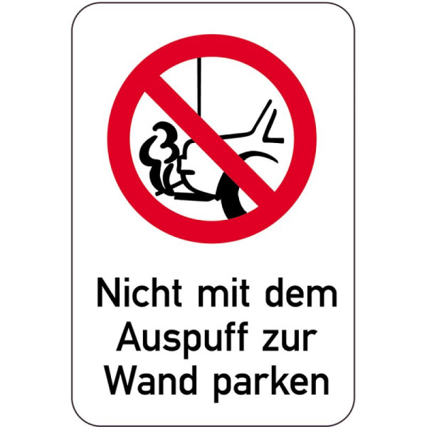 Stein HGS HGS speciaal bord, Niet parkeren met de uitlaat naar de muur gericht, 400 x 600 mm, 14978