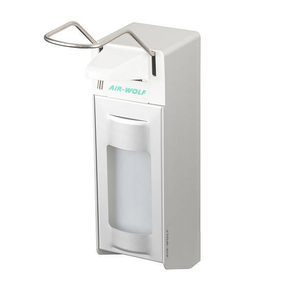 Air Wolf desinfectie- en zeepdispenser, Omicron II-serie, H x B x D: 340 x 94 x 222 mm, geanodiseerd aluminium, WH kunststof, 35-457