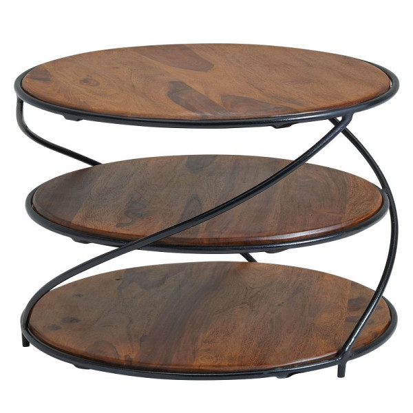 Wohnling salontafel 58x58x40,5 cm massief sheeshamhout / metaal met opbergruimte, woonkamertafel, salontafel, massief, WL6.550