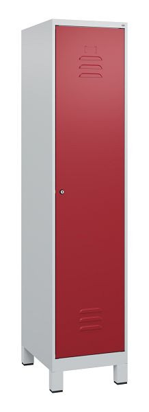 C+P luierkluis Classic PLUS met middenwand, voeten, 1800x400x500mm, 7035/3003, cilinderslot, 0800107-12F S10016