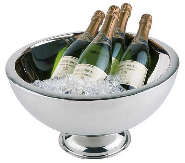 APS champagnekoeler, Ø 44 cm, hoogte: 24 cm, 10,5 liter, RVS, hoogglans gepolijst, dubbelwandig, voet Ø: 25 cm, 36044