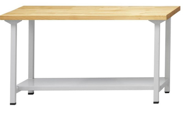 ANKE werktafel; 1500 x 700 mm; RAL 7035; Plank van plaatstaal, 500 mm diep