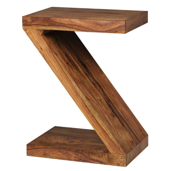 Wohnling bijzettafel MUMBAI massief hout Sheesham Z Cube 59cm hoog design bruin landhuisstijl, WL1.303