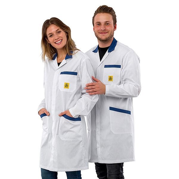 SafeGuard ESD werkjas "Pro-Line", wit/blauw, maat M, DSWL42414