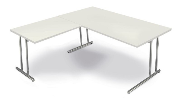 Kerkmann hoekwerkstation van bureau B 1600 x D 800 x H 680-820 mm, Artline, kleur: wit, 11768010
