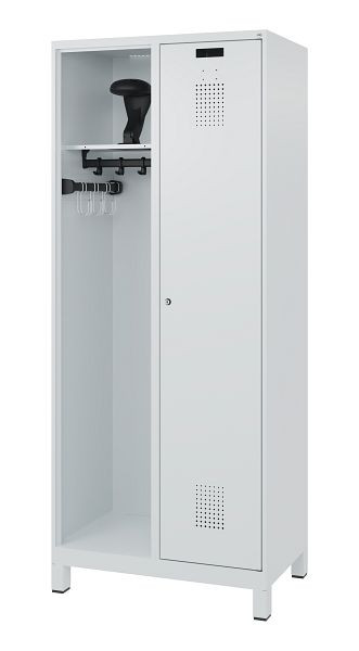 C+P brandweerkast Evolo, model KOMBI, 2 compartimenten, H1850B800T500 mm, lichtgrijs, voeten, 0494015-16 S10006