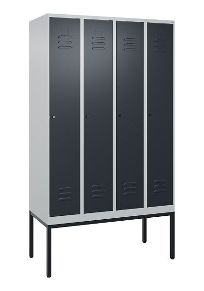 C+P luierkluis Classic PLUS met middenwand, frame, 4 vakken, 2120x1200x500mm, 7035/7016, cilindersloten, 0800307-40F S10023