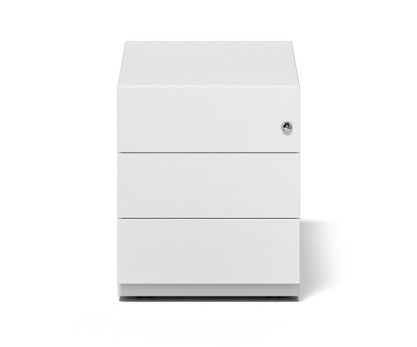 Bisley rolcontainer Note™ met handgreeplijst, 3 universele laden, verkeerswit, NWA79M7BBB696