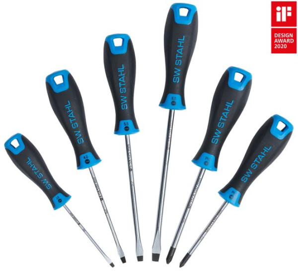 SW stalen schroevendraaierset, gleuf 3-6,5 mm + Phillips PH1/2, 6-delig, 32810L