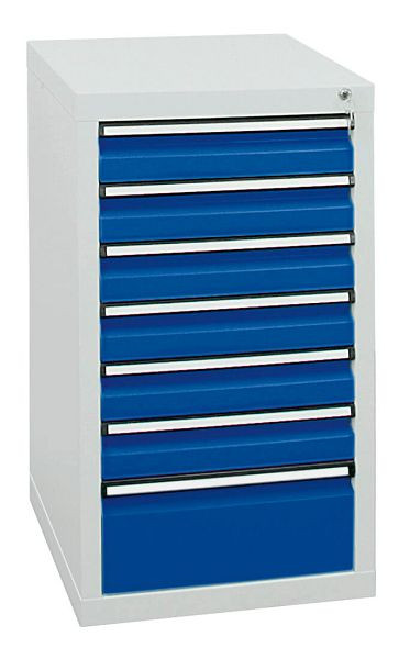 stumpf ladekast serie STS 410, RAL 7035/5010, 7 laden (6x100, 1x200 mm), 7101274