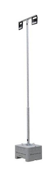 Schake lampenmast SET1, bestaande uit: 1x betoninbouwinrichting, 600 kg, 1x stalen mast, 4,00 m, verzinkt, 1x verstralertraverse, verzinkt, 353140-SET1