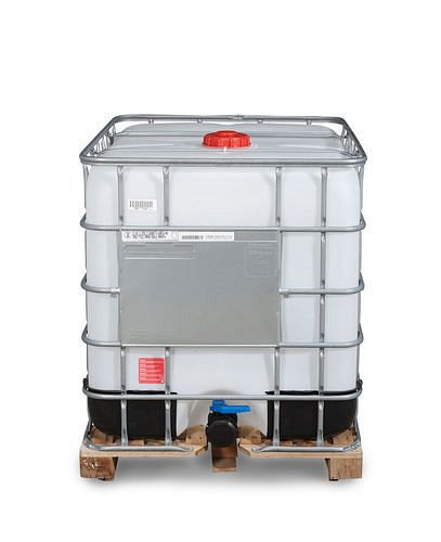 DENIOS Recobulk IBC Gefahrgut-Container, Holz, 1000 l, Öffnung NW150, Auslauf NW80, 266-191