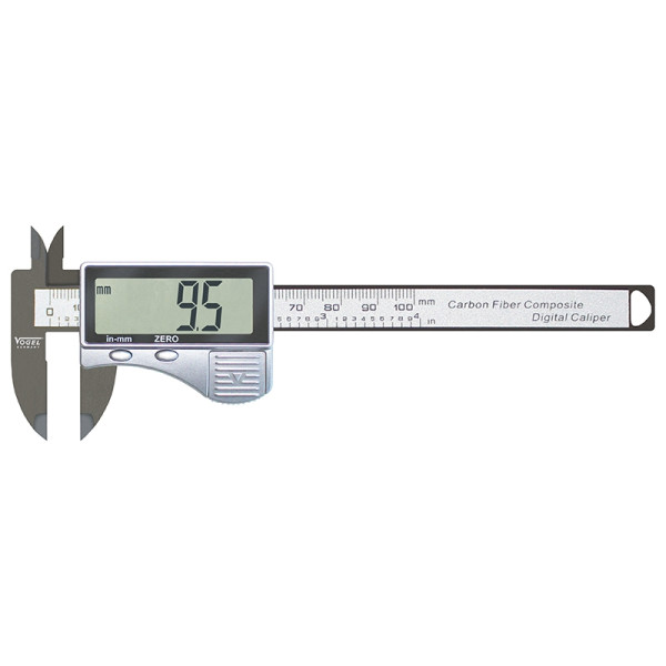 Vogel Germany Elektronische digitale schuifmaat gemaakt van niet-geleidend koolstofvezelglas, 100 mm / 4 inch, 202202