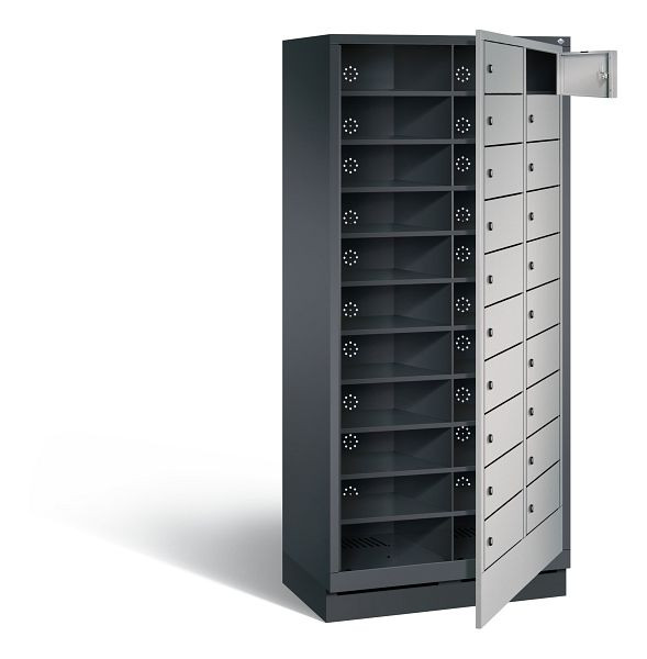 C+P wasautomaat Evolo, H1800xW810xD500mm, kleur: zwart-grijs/wit aluminium, 48160-210 S10112