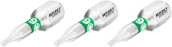 Hazet bit, volle zeskant 6,3 (1/4 inch), binnen TORX® profiel, T6, aantal gereedschappen: 3, 2223N-T6/3