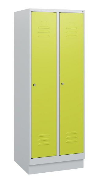 C+P luierkluis Classic PLUS, onderbouw, 2 vakken, 1630x600x500mm, 7035/0024, cilindersloten, 0800205-20 S10025