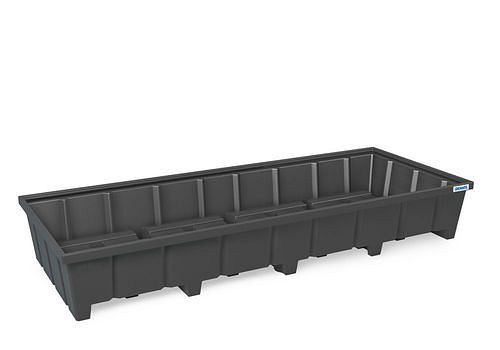 DENIOS legbordbak van polyethyleen (PE), voor legborden met een vakbreedte van 3300 mm, 291-049