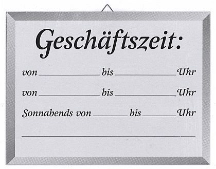 Contactbord BUSINESS HOURS 18x24 cm, 7670/002