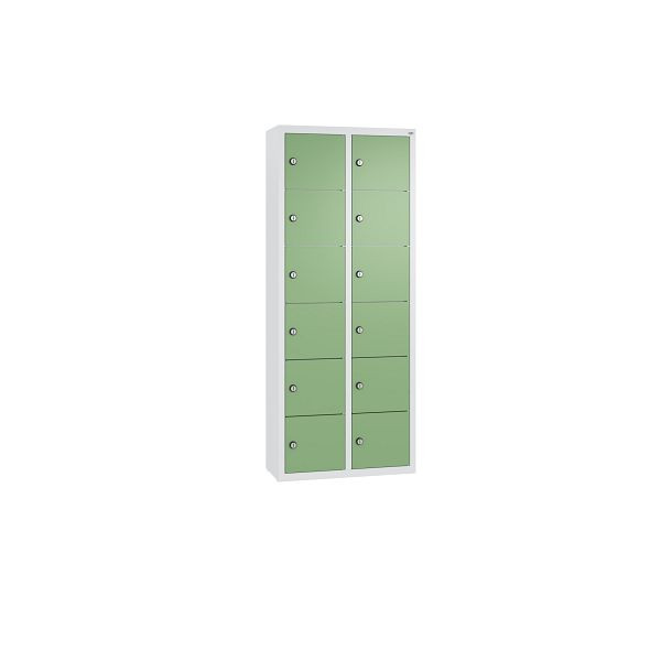 C+P Kleingefachschrank, 12 Fächer, H1130xB460xT200 mm, Grau/Resedagrün, 80700-223 S10025