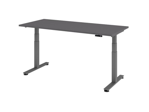 Hammerbacher elektrisch zit-sta bureau 180x80cm grafiet, werkhoogte 63,5-128,5 cm, VXDSM19/G/G