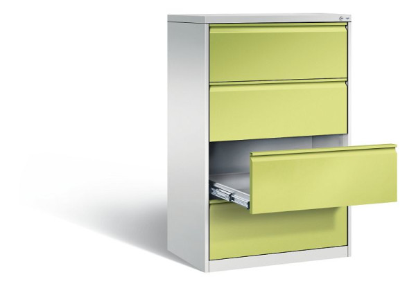 C+P archiefkast Acurado, H1357xB787xD590mm, kleur: lichtgrijs / virid groen, handgreep, 12934-322 S10054