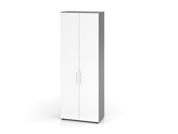 Hammerbacher combikast 968T6, 6 OH, romp: grafiet / voorkant: wit, 80 x 42 x 215,4 cm (BxDxH), V968T6/G/W/BS