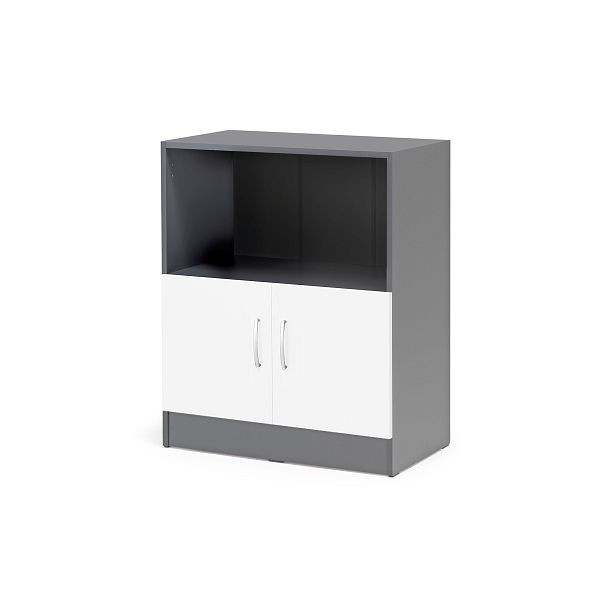 AJ FLEXUS kantoorkast met 1 open vak, 925 x 760 x 415 mm, grijs/wit, 152918