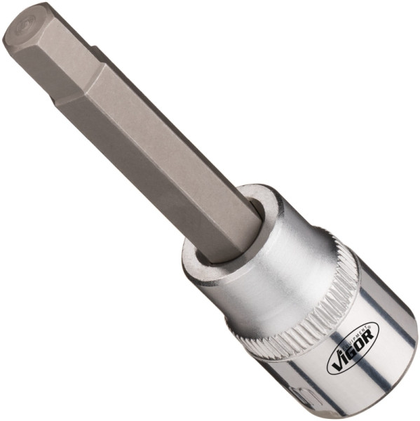 VIGOR dopsleutelinzet, hol vierkant 10 mm (3/8 inch), binnenzeskantprofiel, 7 mm, lengte: 65 mm, V7158-5