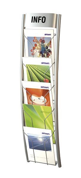 Kerkmann wandmagazijn Filio II, B 275 x D 120 x H 900 mm, aluminium zilver, 43698014
